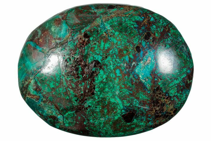 Polished Chrysocolla and Malachite Palm Stone - Peru #258673